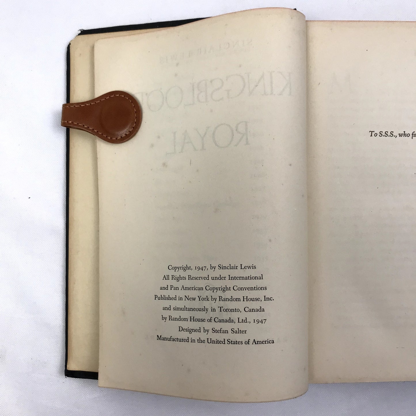 Sinclair Lewis Kingsblood Royal Hardcover Book by Random House 1947 1st Edition