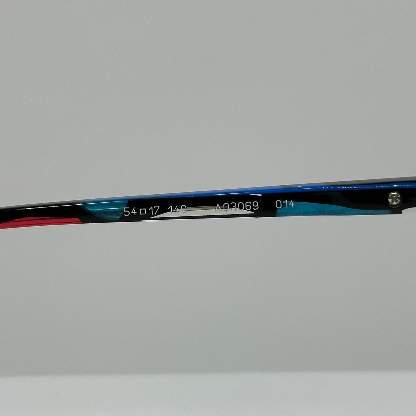Alain Mikli A03069 014 Red Teal Stained Glass Womens Round Frames 54-17-140