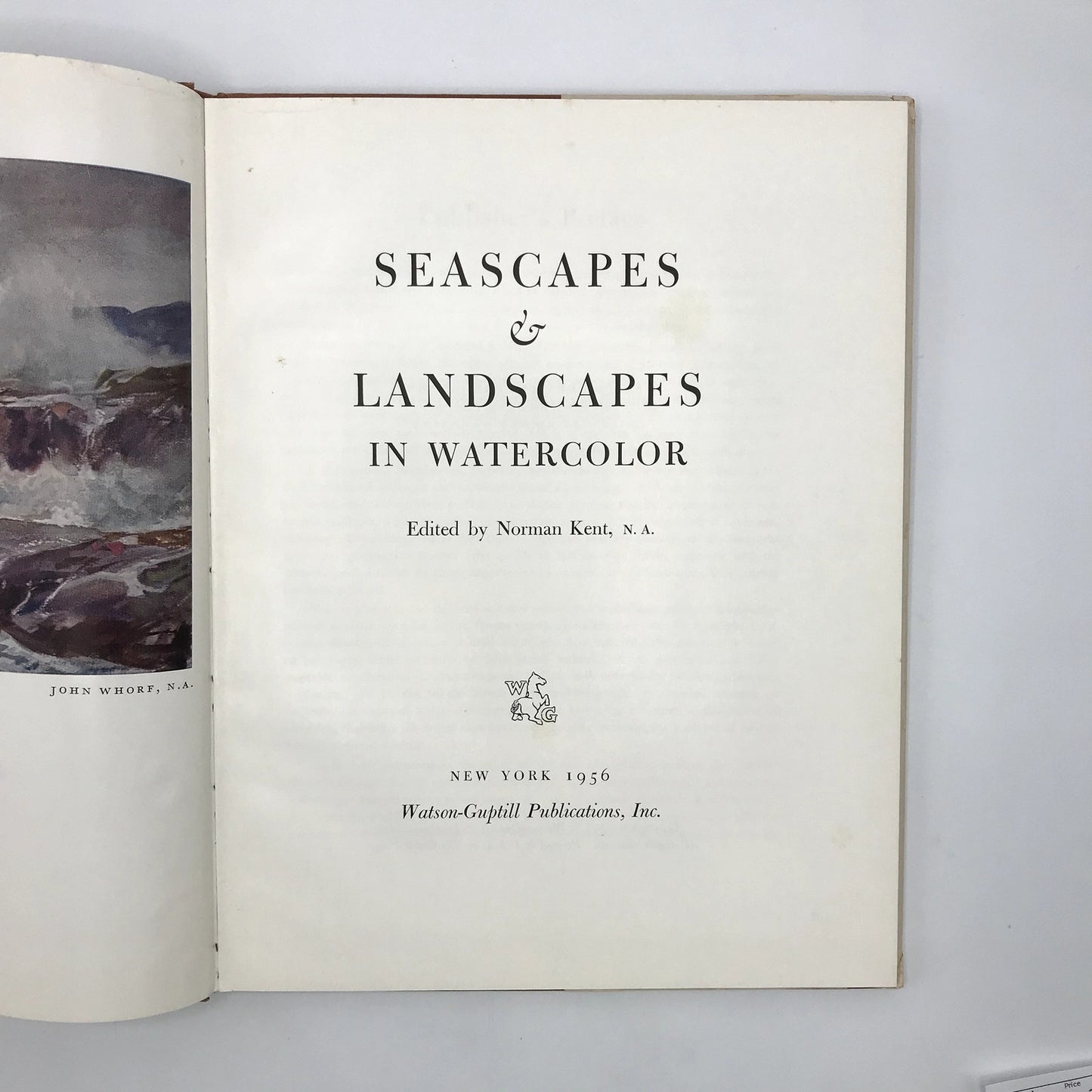 Seascapes & Landscapes in Watercolor Norman Kent Hardcover Illustrated Book 1956