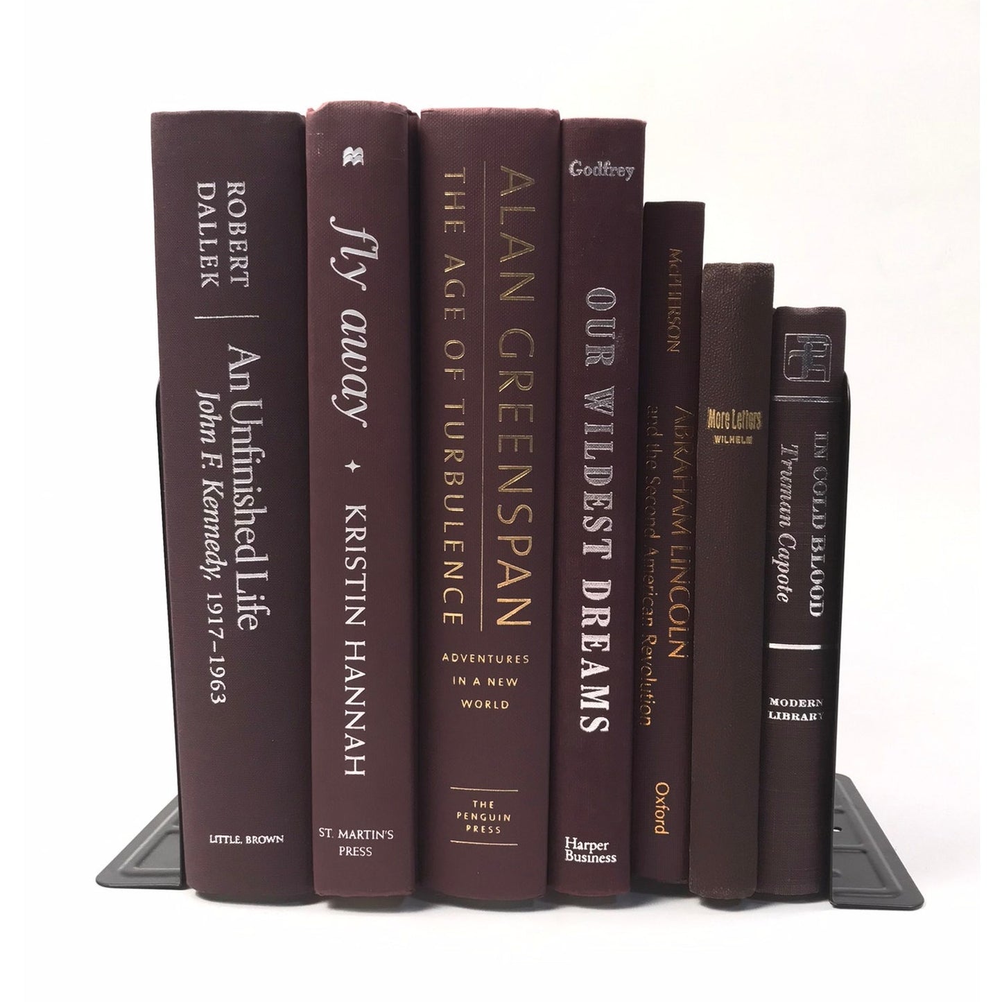 Burgundy Book Stack Set of 7 Decorative Bookshelf Display Interior Design Props