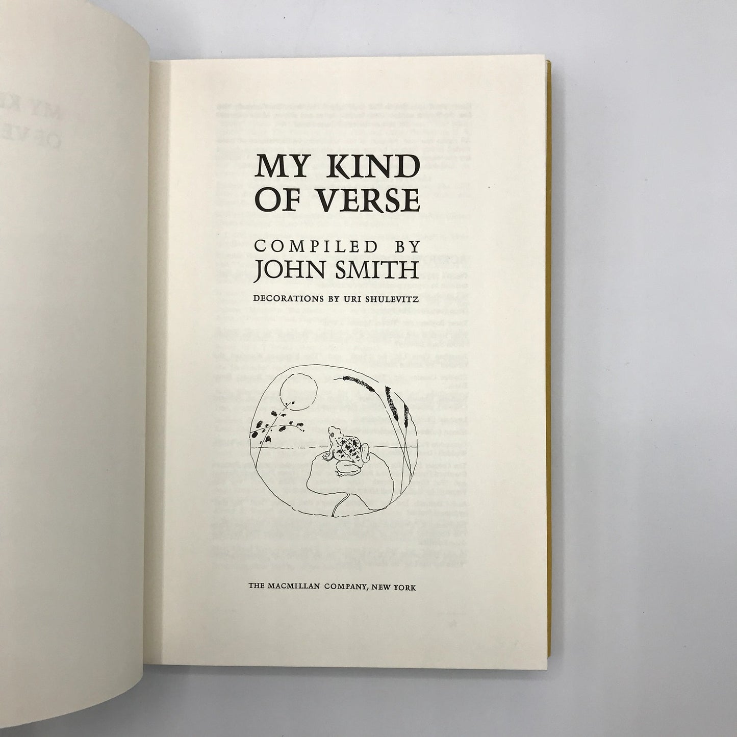 My Kind of Verse Illustrated Hardcover Book by John Smith  First Printing 1968