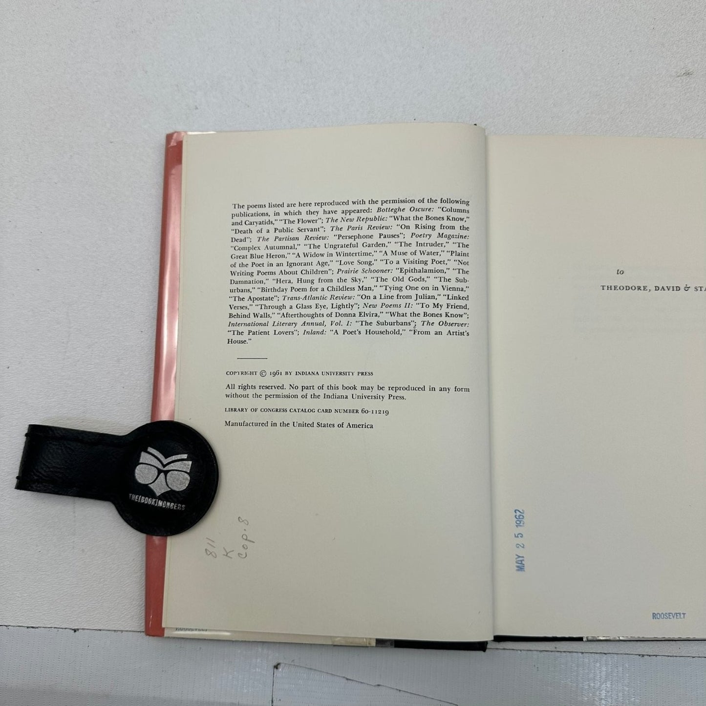 The Ungrateful Garden Carolyn Kizer 1961 First Edition Poetry Indiana University