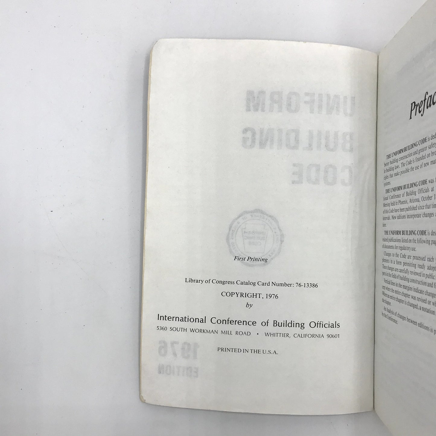 Uniform Building Code 1976 Edition Paperback Book Illustrated First Printing