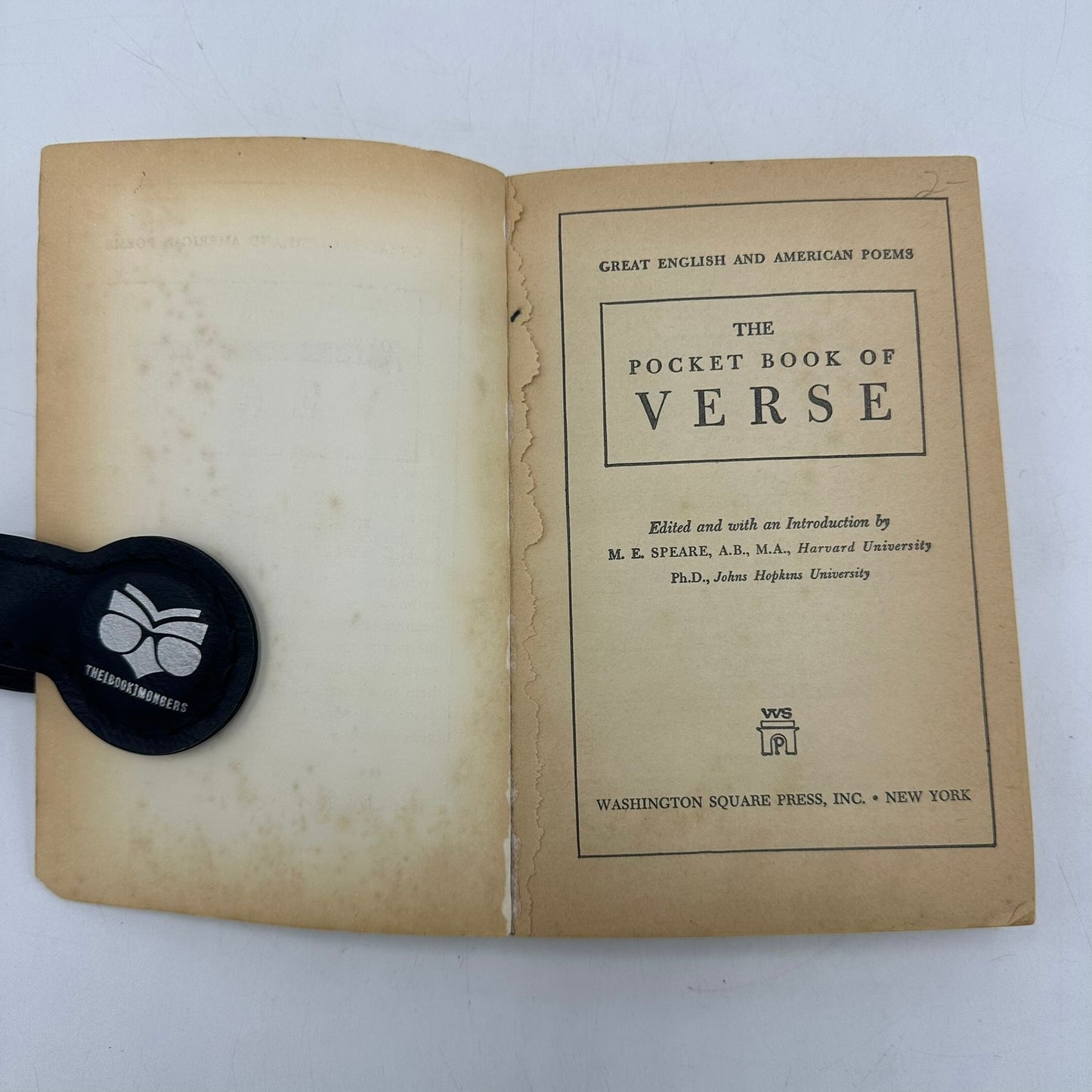 The Pocket Book of Verse Great English and American Poems M E Speare Anthology