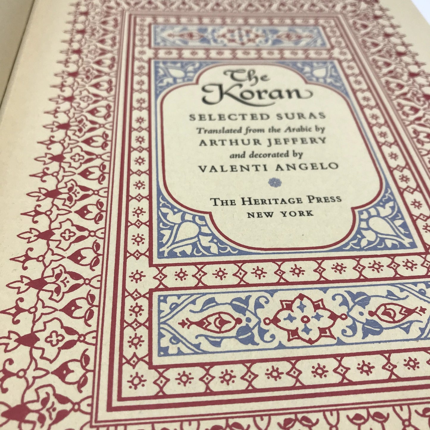 The Koran Selected Suras Arthur Jeffery Valenti Angelo Sacred Religious Writings