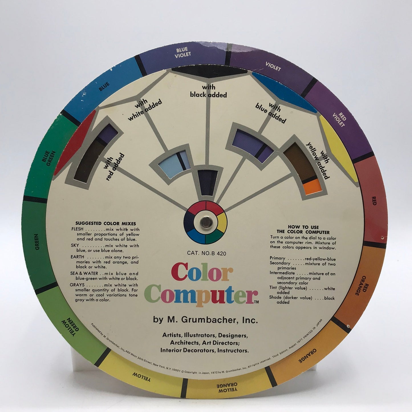 Color Computer M Grumbacher Dual Sided Wheel B420 Complementary Harmonies 1972