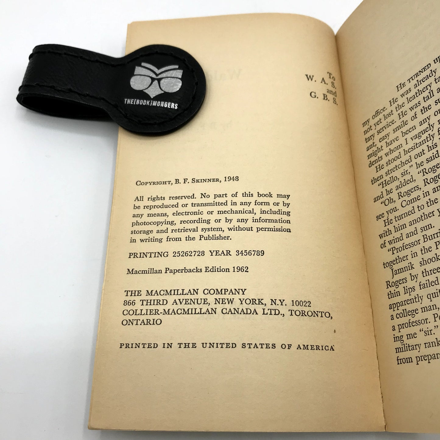 Walden Two: A Controversial Novel of Morality & Immorality by B.F. Skinner 1962