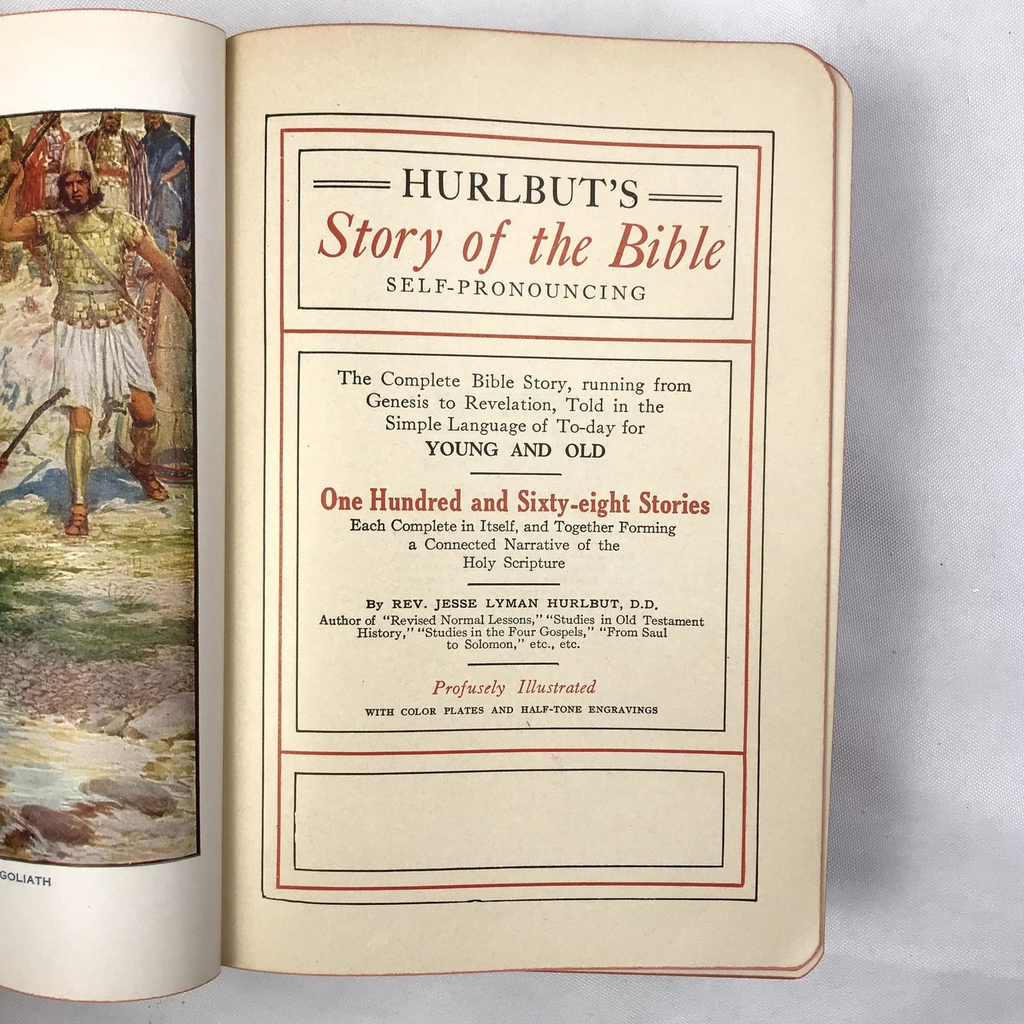 Hurlbuts Story of The Bible Self-Pronouncing Illustrated Leather Bound Book 1929