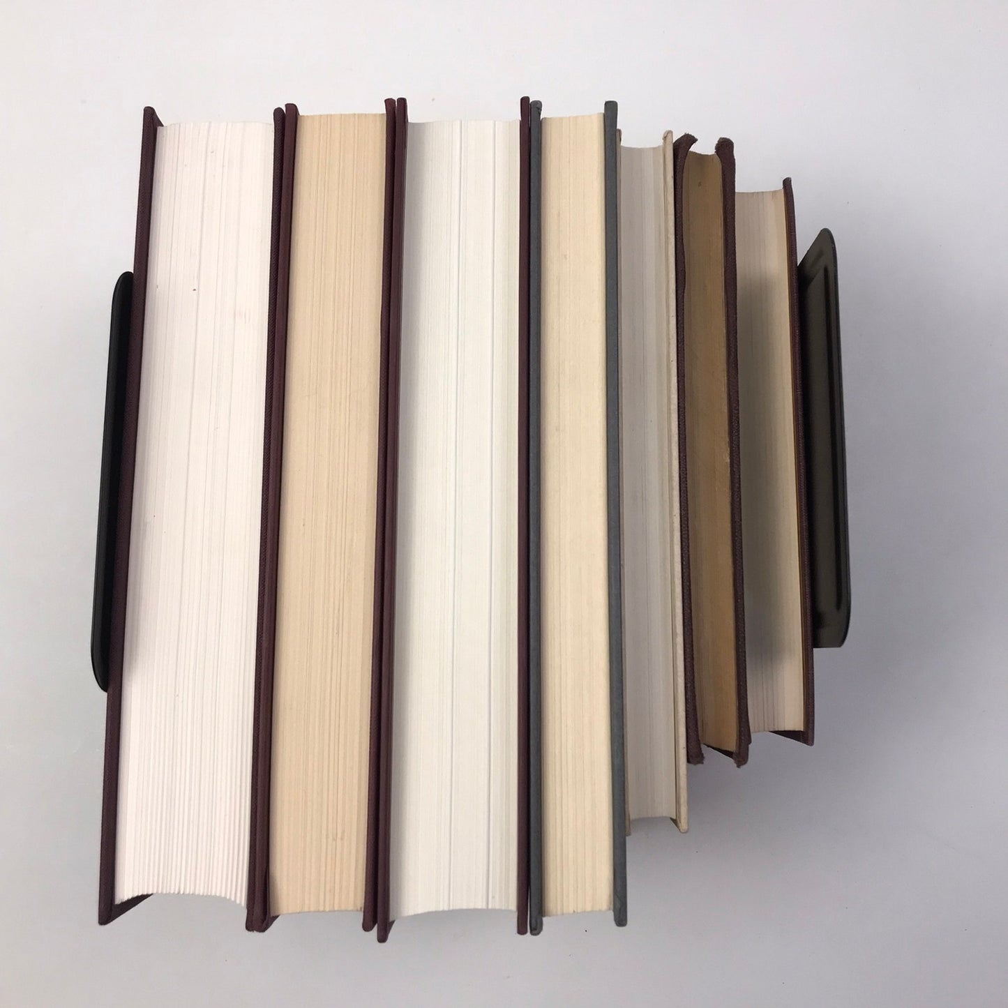 Burgundy Book Stack Set of 7 Decorative Bookshelf Display Interior Design Props