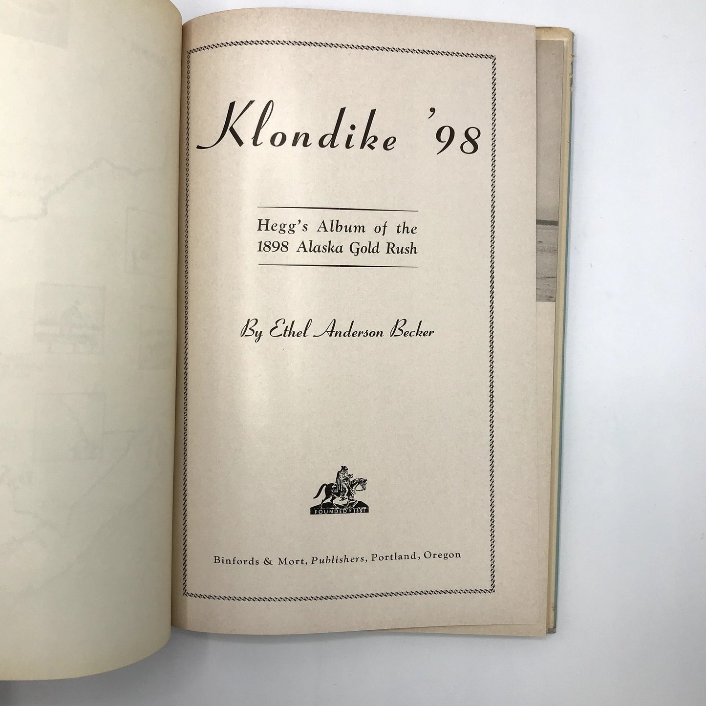 Klondike '98 Ethel Anderson Becker 1958 1st Edition Hardcover w/ Dust Jacket