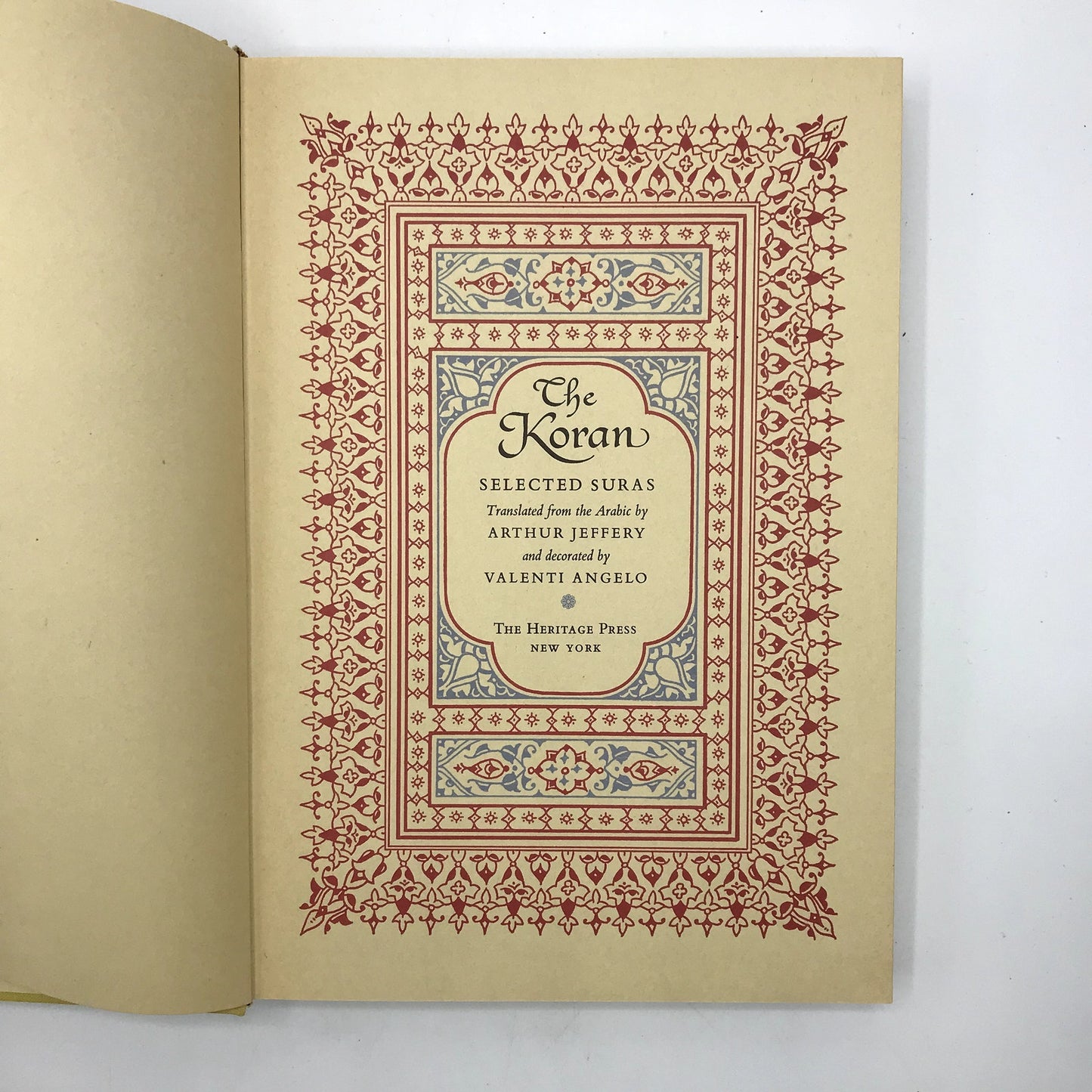 The Koran Selected Suras Arthur Jeffery Valenti Angelo Sacred Religious Writings