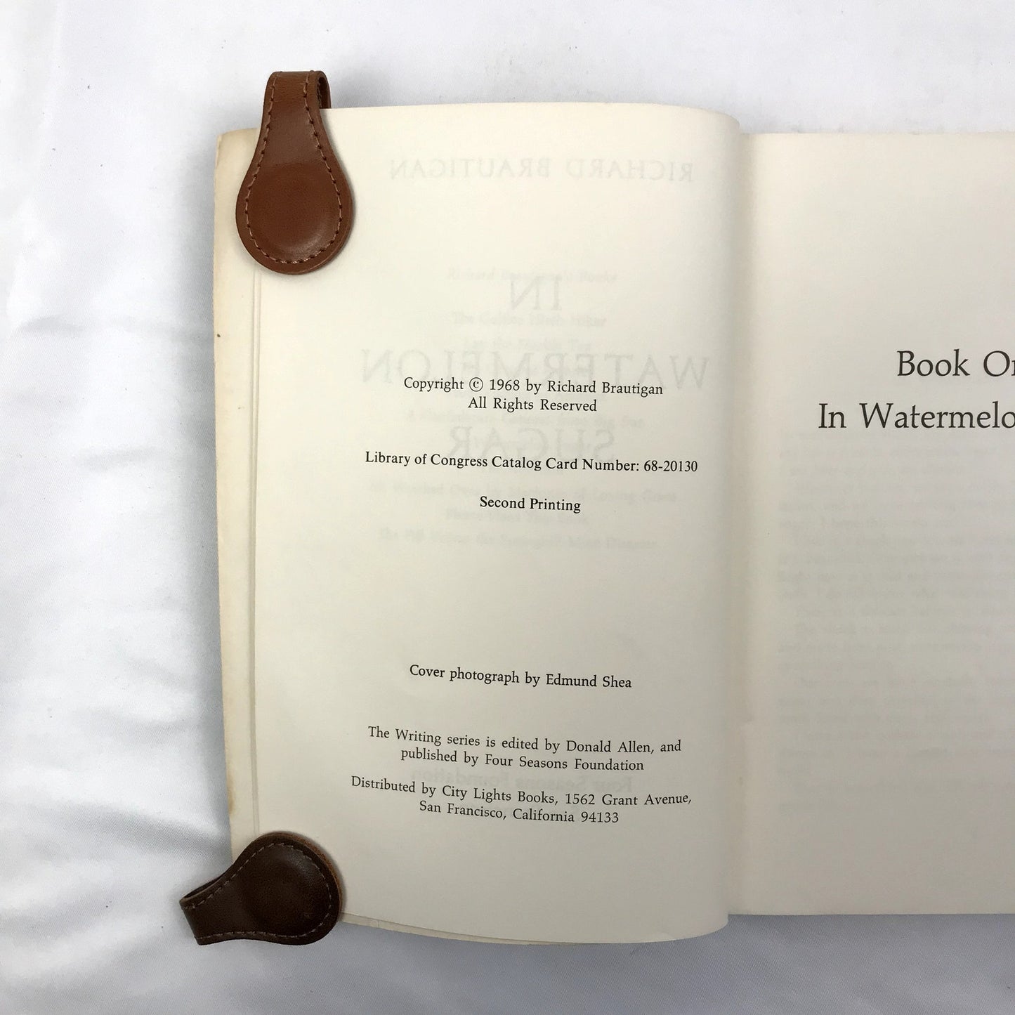 In Watermelon Sugar Paperback Book by Richard Brautigan 1968 Second Printing