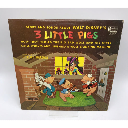 3 Little Pigs Story and Songs Sterling Holloway Walt Disney Childrens Vinyl LP