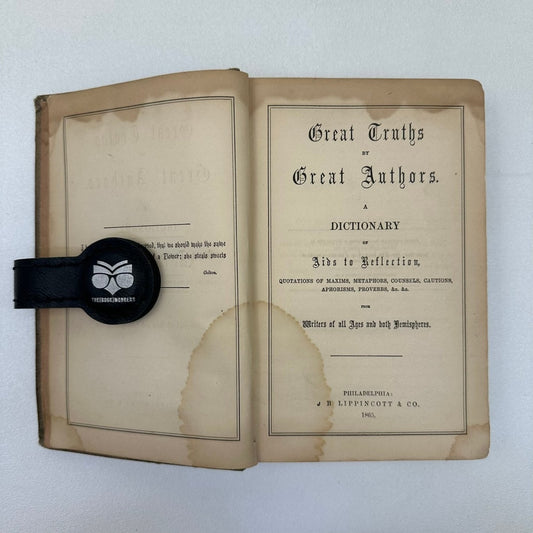Great Truths by Great Authors Aids to Reflection 1865 Antique Religious