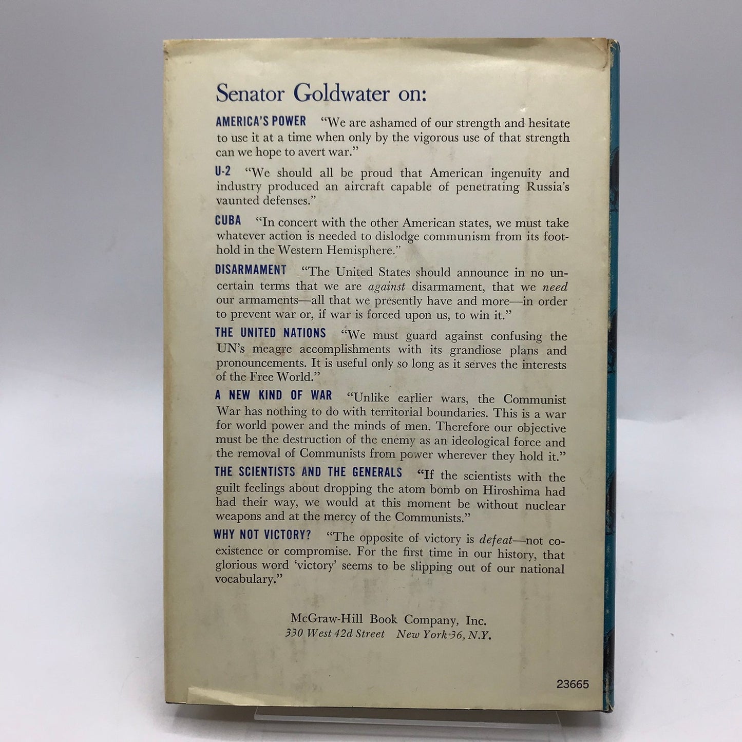 Why Not Victory A Fresh Look at American Foreign Policy Barry M Goldwater 1962
