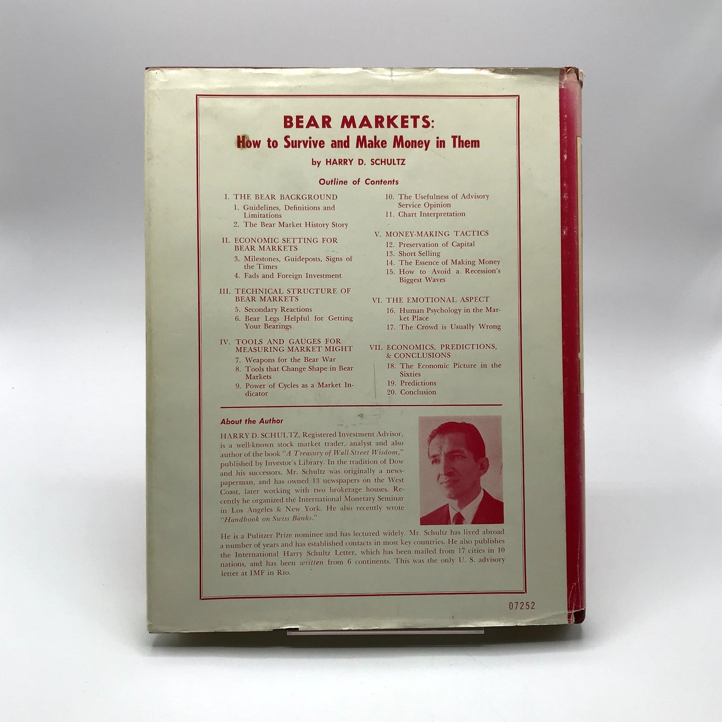 Bear Markets How To Survive and Make Money In Them Harry D Schultz Investing