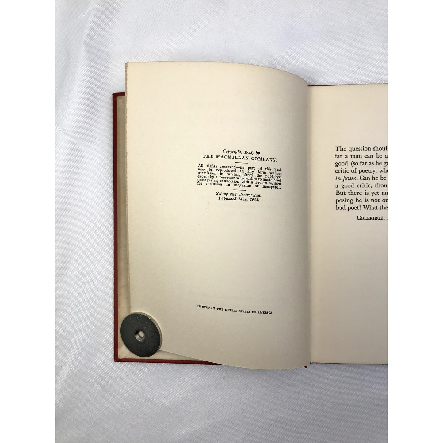 The Name and Nature of Poetry Red Hardcover Book by A. E. Housman 1933