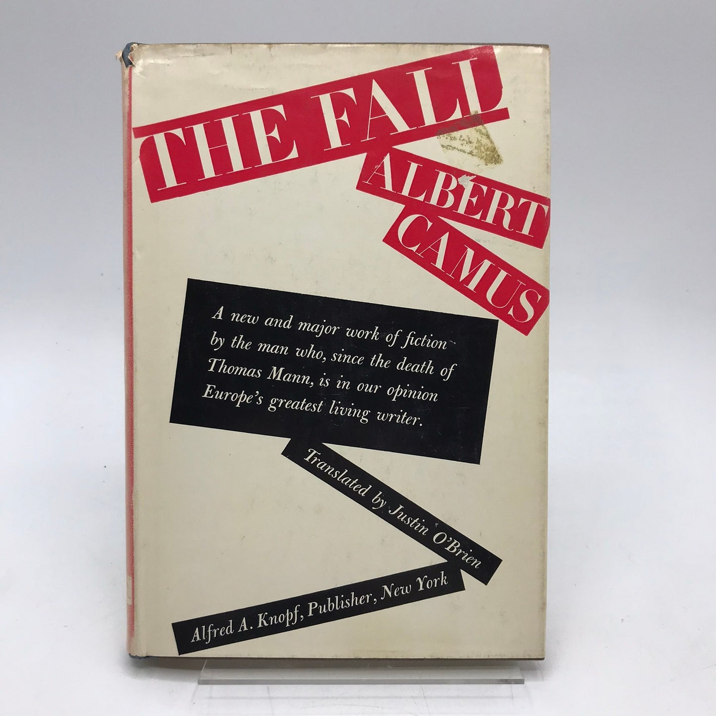The Fall Hardcover Book Philosophical Novel by Albert Camus 1960 11th Printing