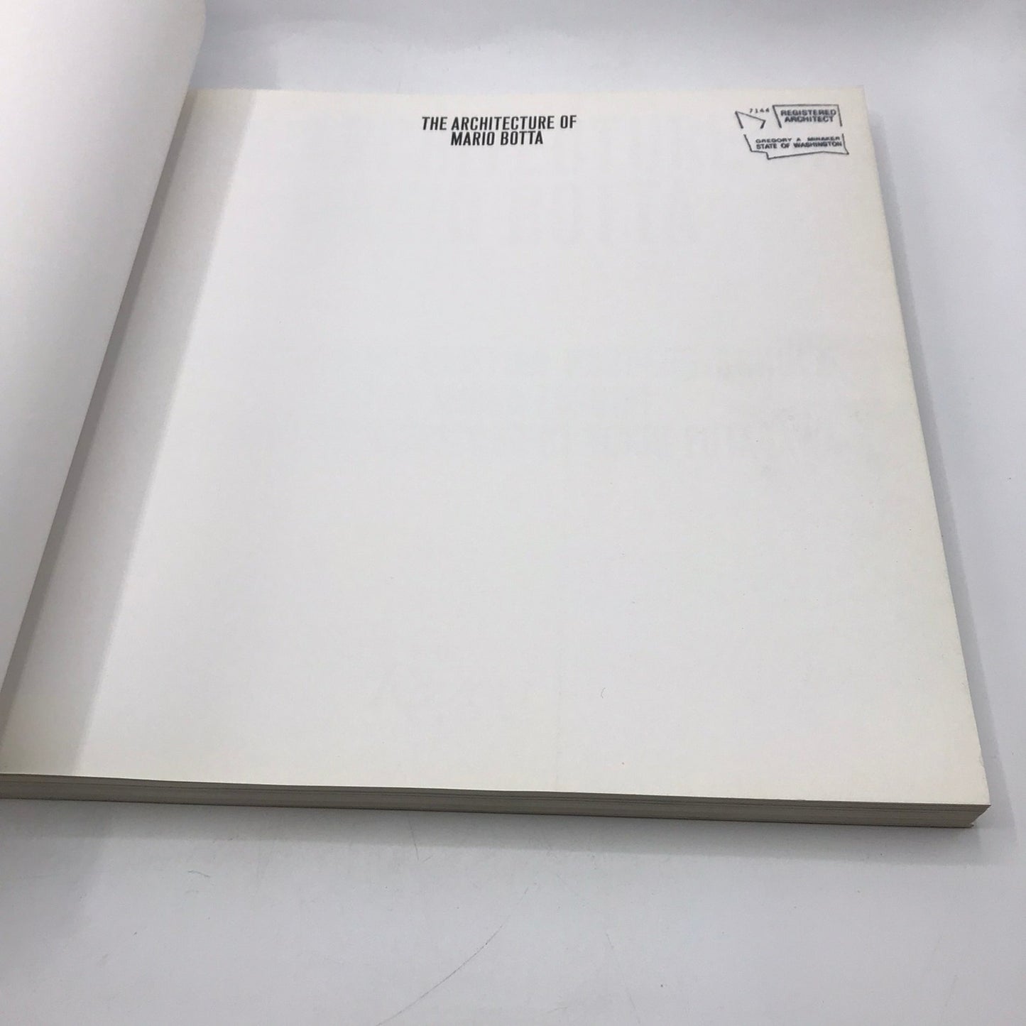 The Architecture of Mario Botta Illustrated Paperback Book by Mirko Zardini 1985