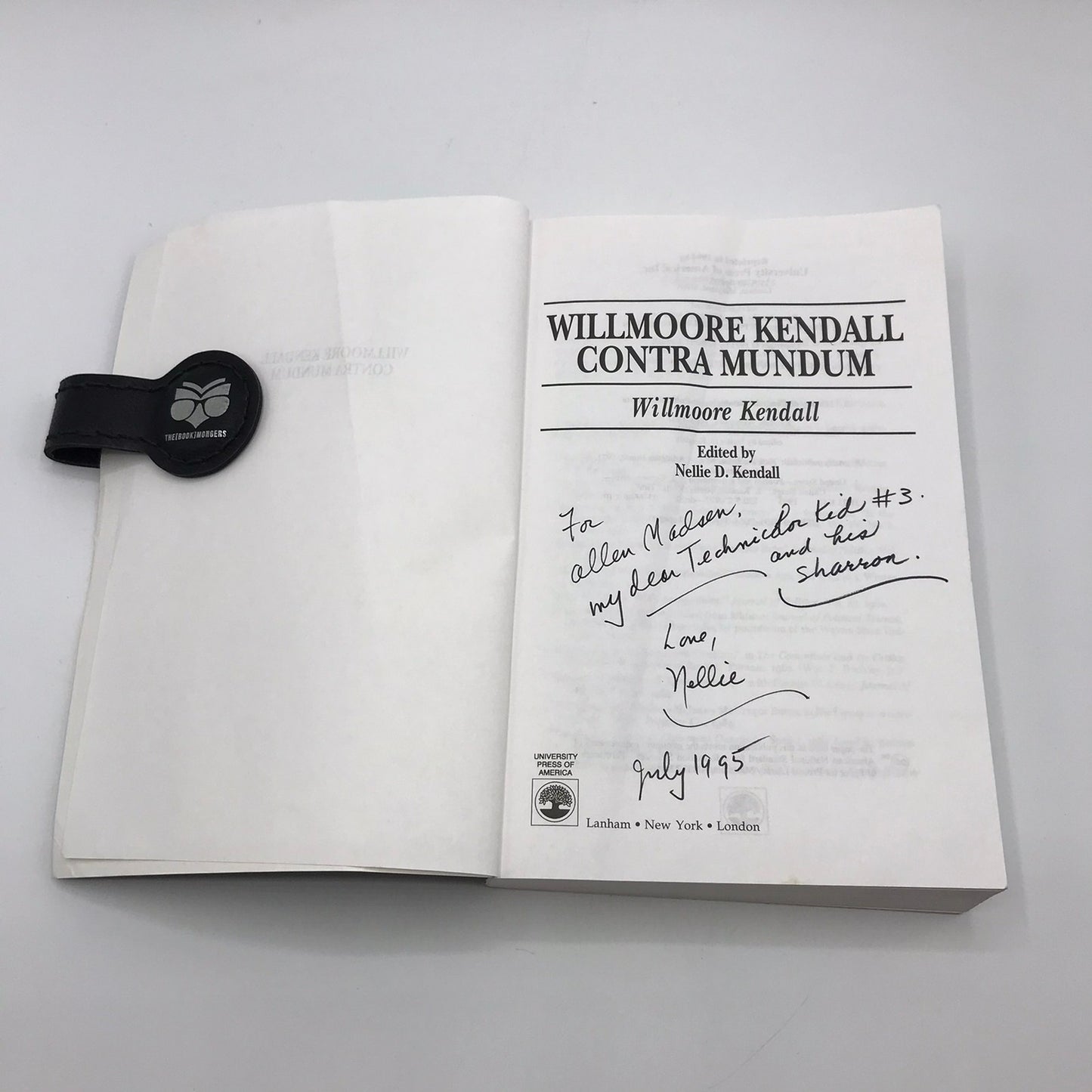 Willmoore Kendall Contra Mundum Signed Paperback Book 1994 History & Theory