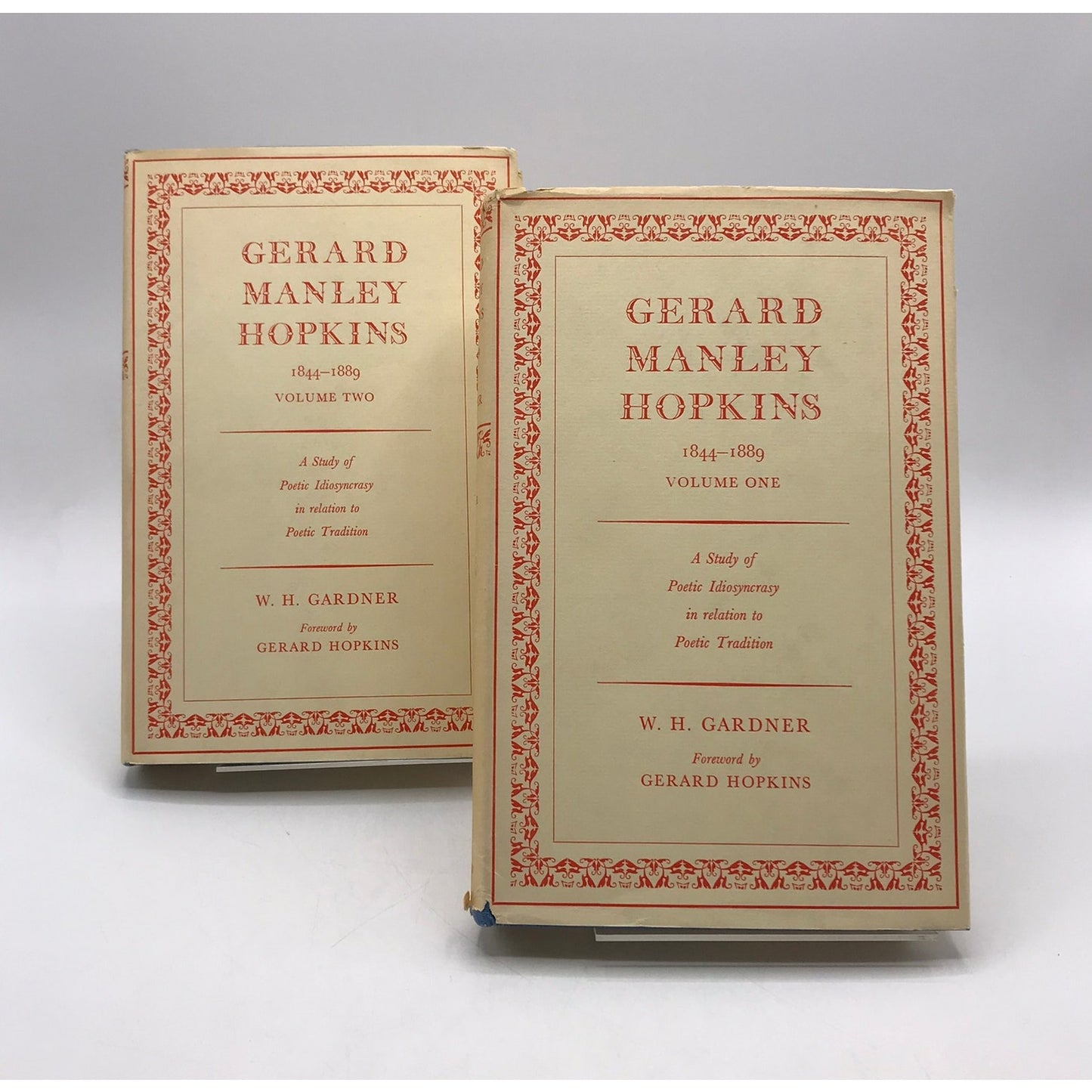 Gerard Manley Hopkins 1844-89 Vol 1 and 2 Study of Poetic Idiosyncrasy Tradition