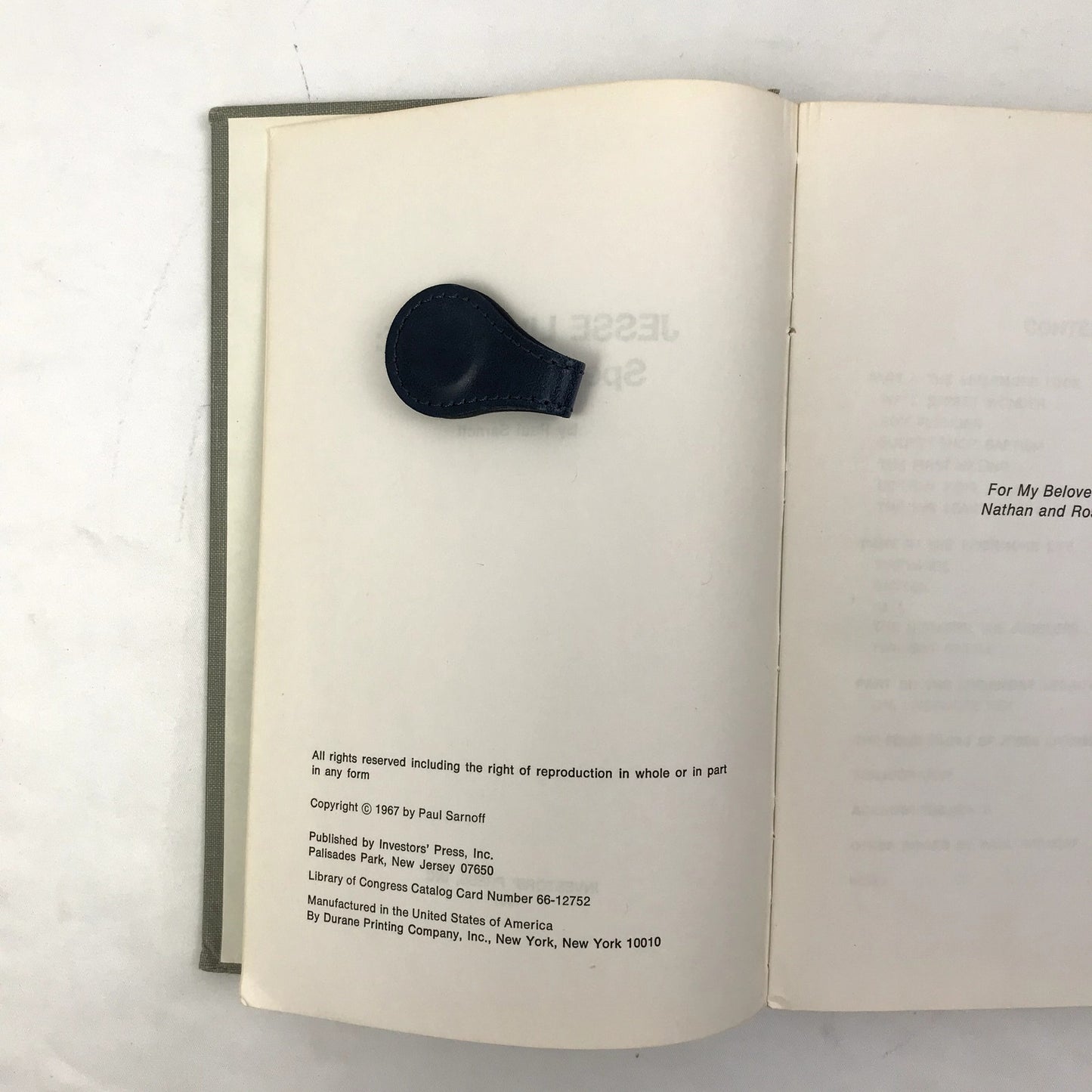 Jesse Livermore: Speculator-King Hardcover Biography by Paul Sarnoff 1967