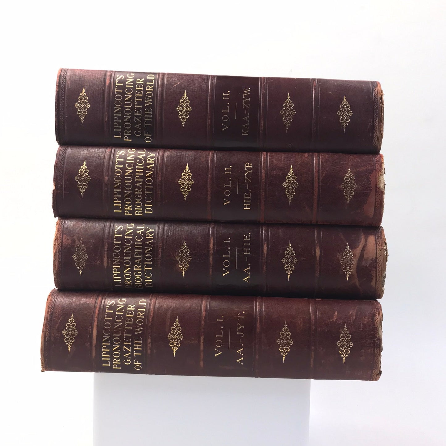 Lippincotts Pronouncing Gazetteer of the World Biographical Dictionary Lot of 4