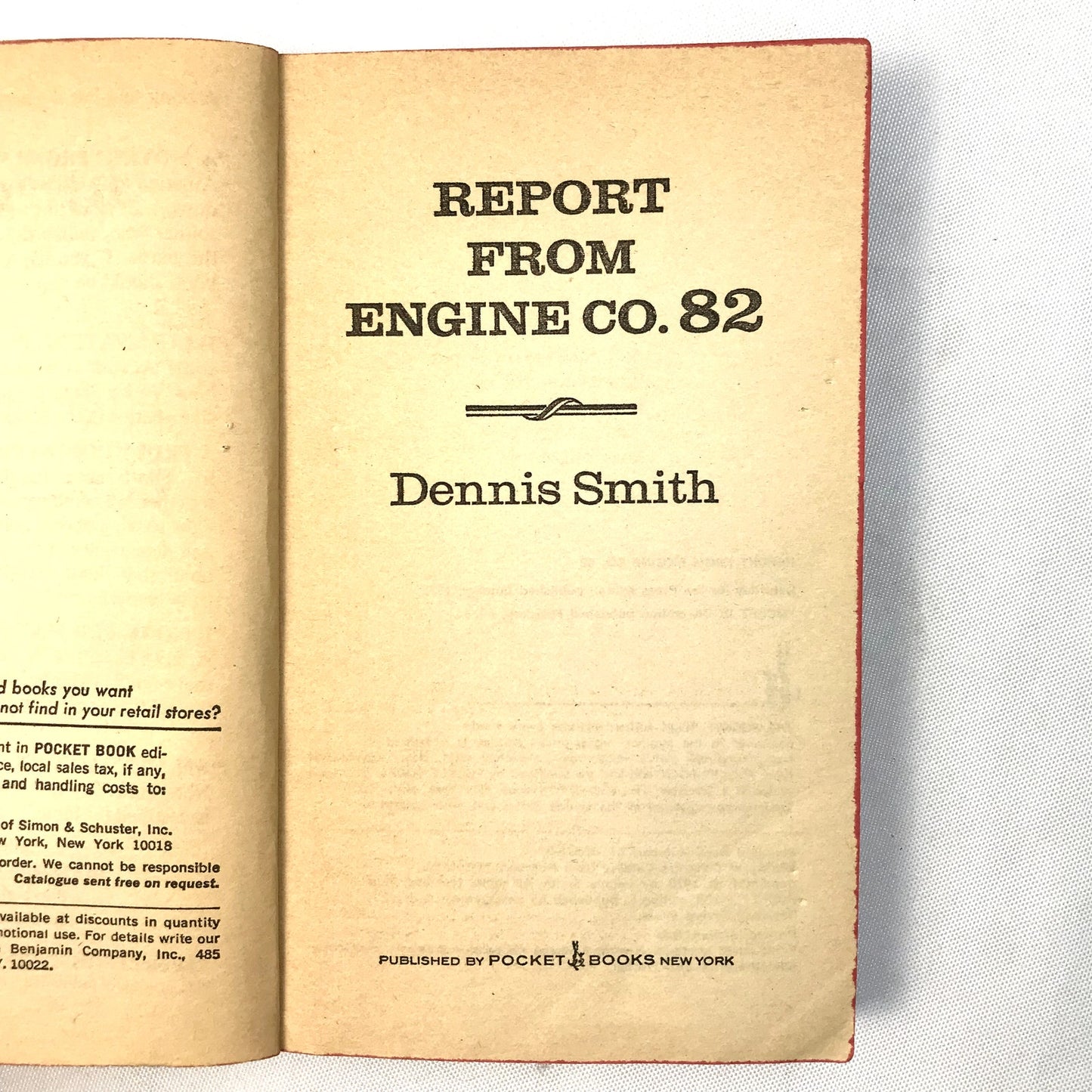 Report from Engine Co 82 Dennis Smith Firefighter Biography History Memoir 1973