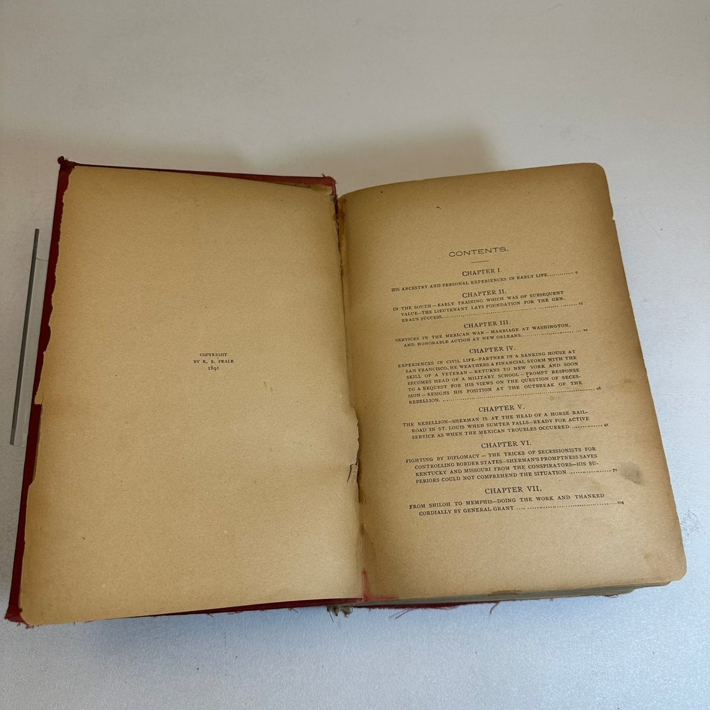 Memorial Life of General Sherman Edward Chase 1891 Nonfiction R.S. Peale & Co.