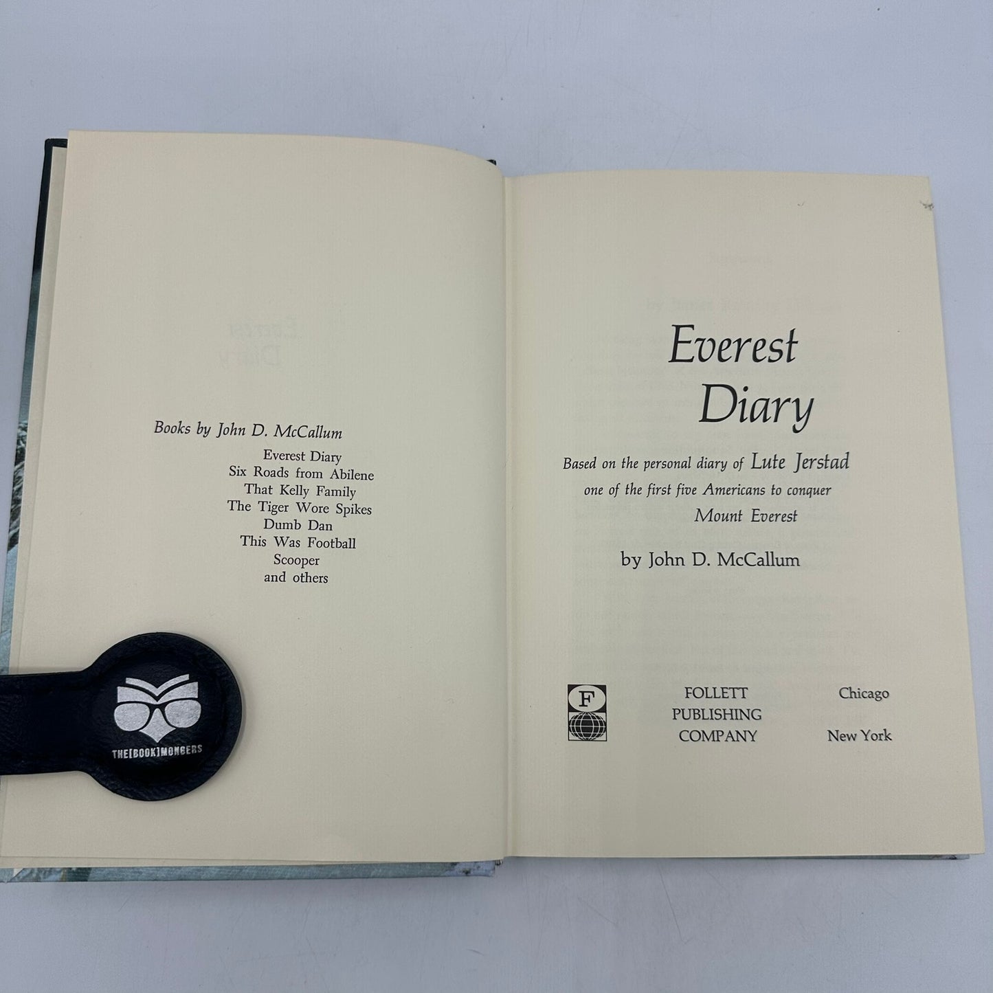 Everest Diary Based on the Personal Diary of Lute Jerstad John D McCallum SIGNED