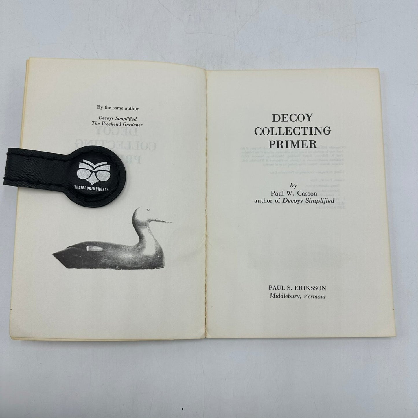 Decoy Collecting Primer Paul W. Casson 1978 Hunting Folk Art Eriksson