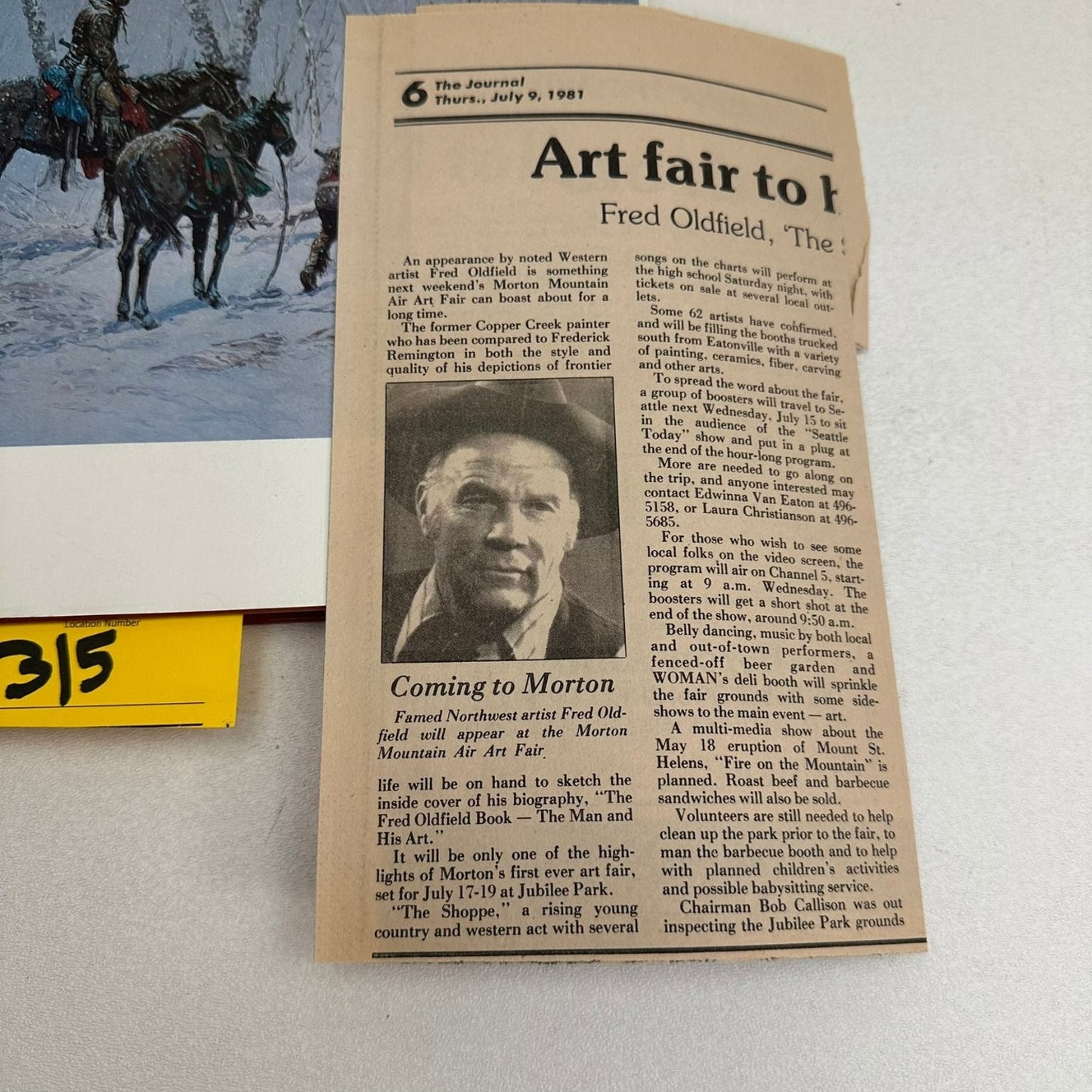 Fred Oldfield Book J.M. Moynahan 1981 SIGNED Art of the Northwest Western Art