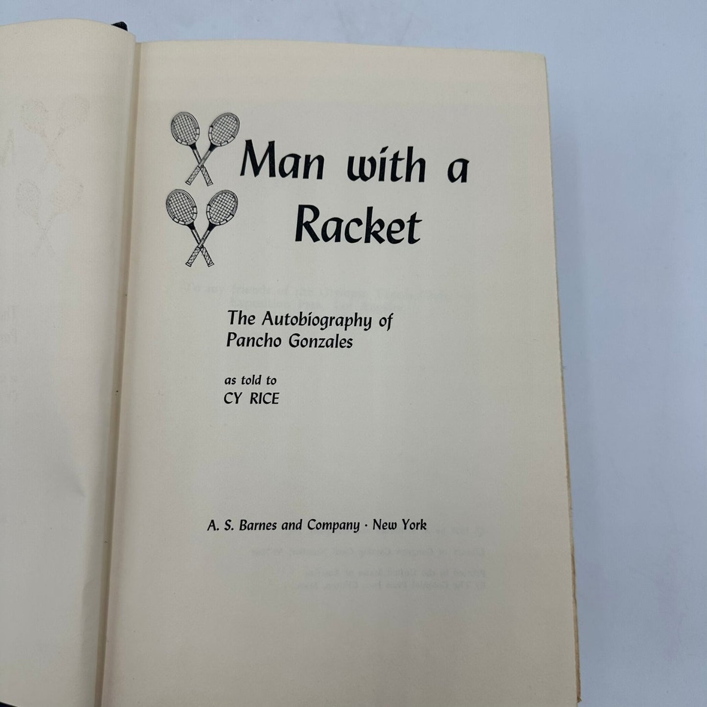 Man With A Racket Pancho Gonzales 1959 First Printing Autobiography Barnes
