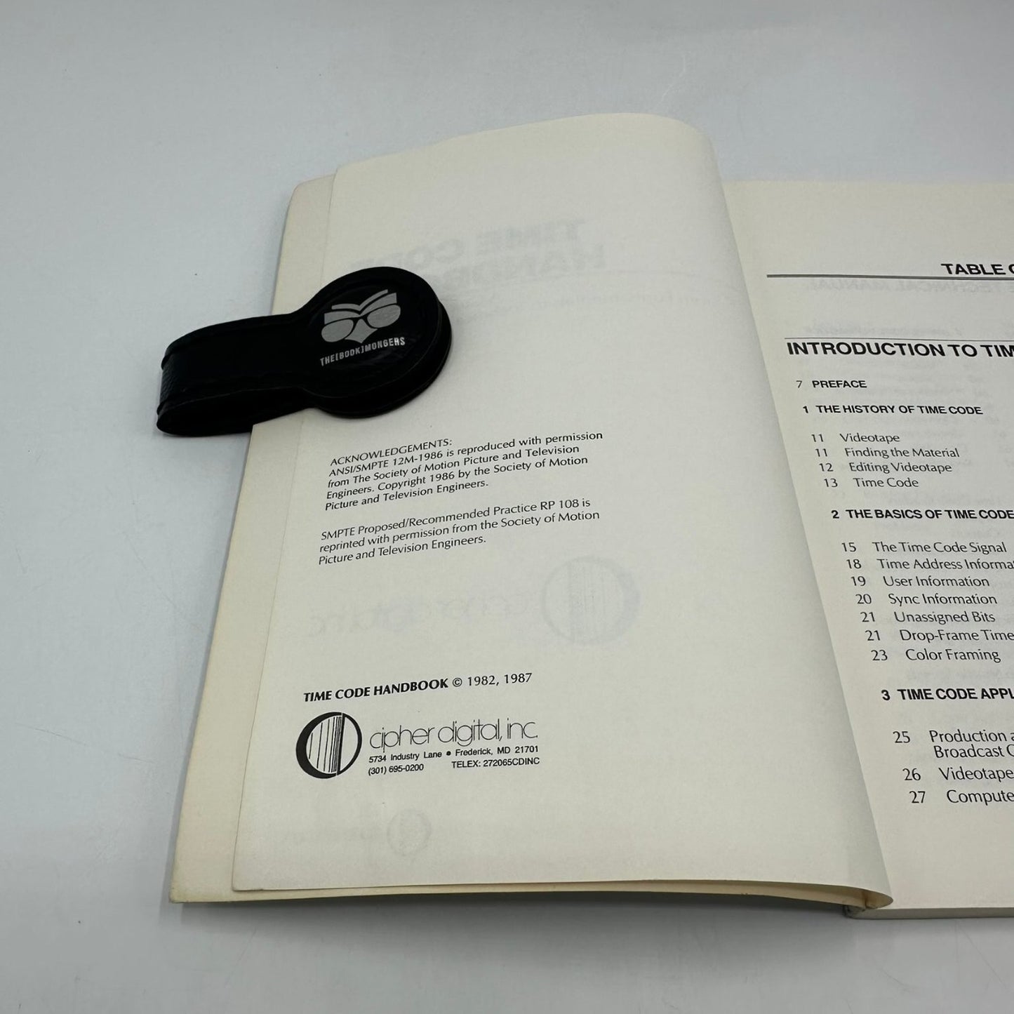 Time Code Handbook 1987 Cipher Digital Technical Reference Video Production