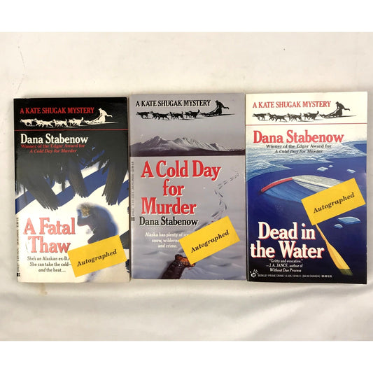 Dana Stabenow Signed Lot of 3 Kate Shugak Mystery Series Paperback Novels 1990's