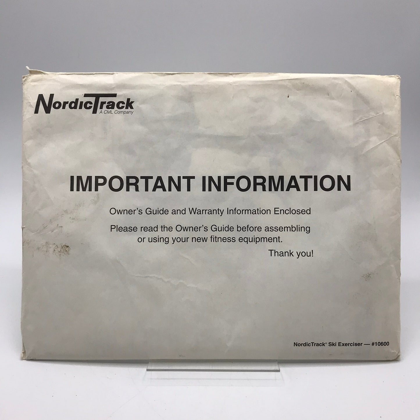 NordicTrack Owners Guide Ski Exerciser Operating Instruction Manual with Receipt