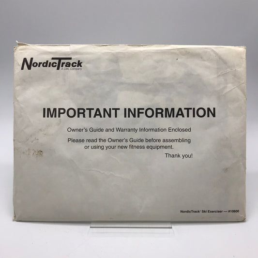 NordicTrack Owners Guide Ski Exerciser Operating Instruction Manual with Receipt