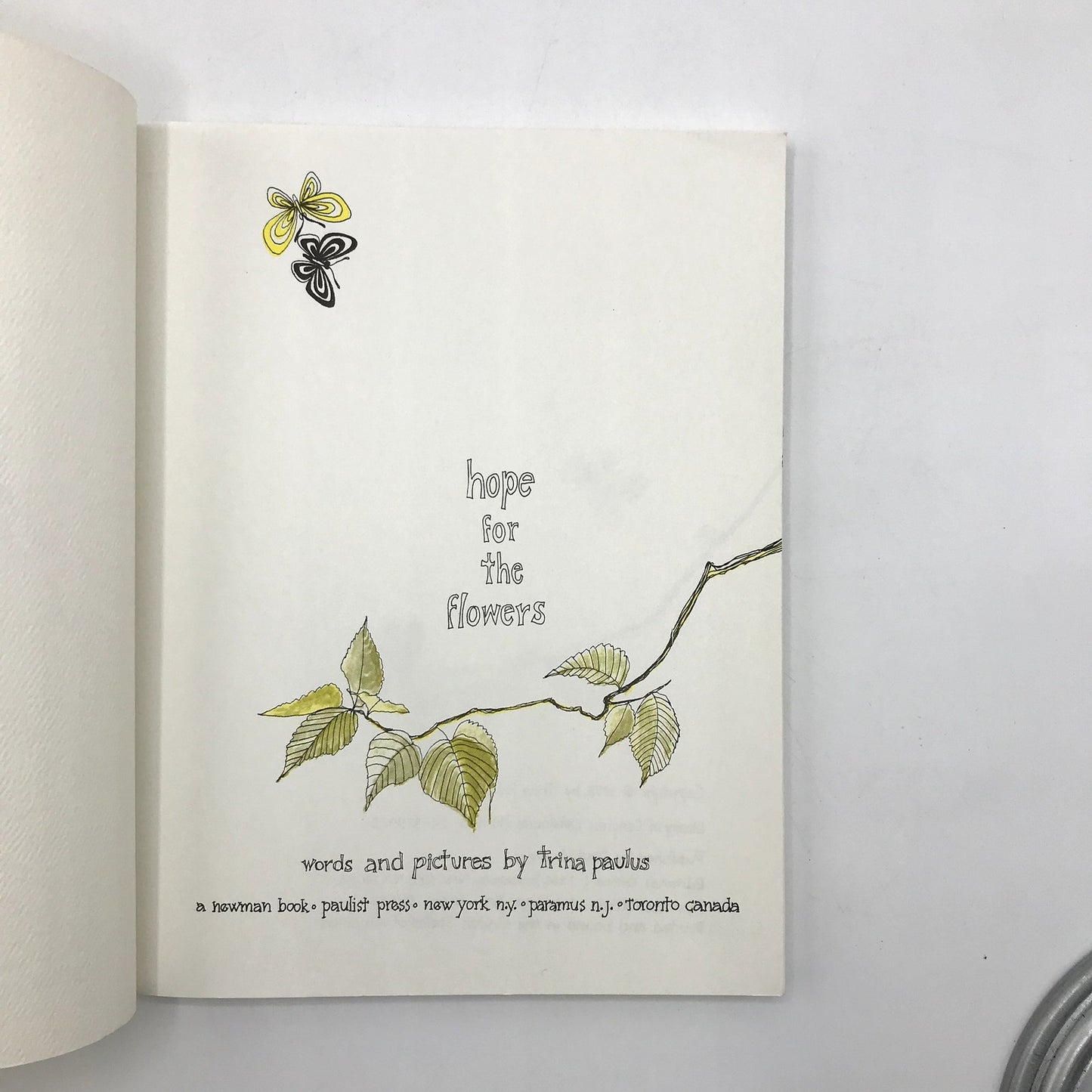 Hope For The Flowers Illustrated Paperback Words & Pictures by Trina Paulus 1972