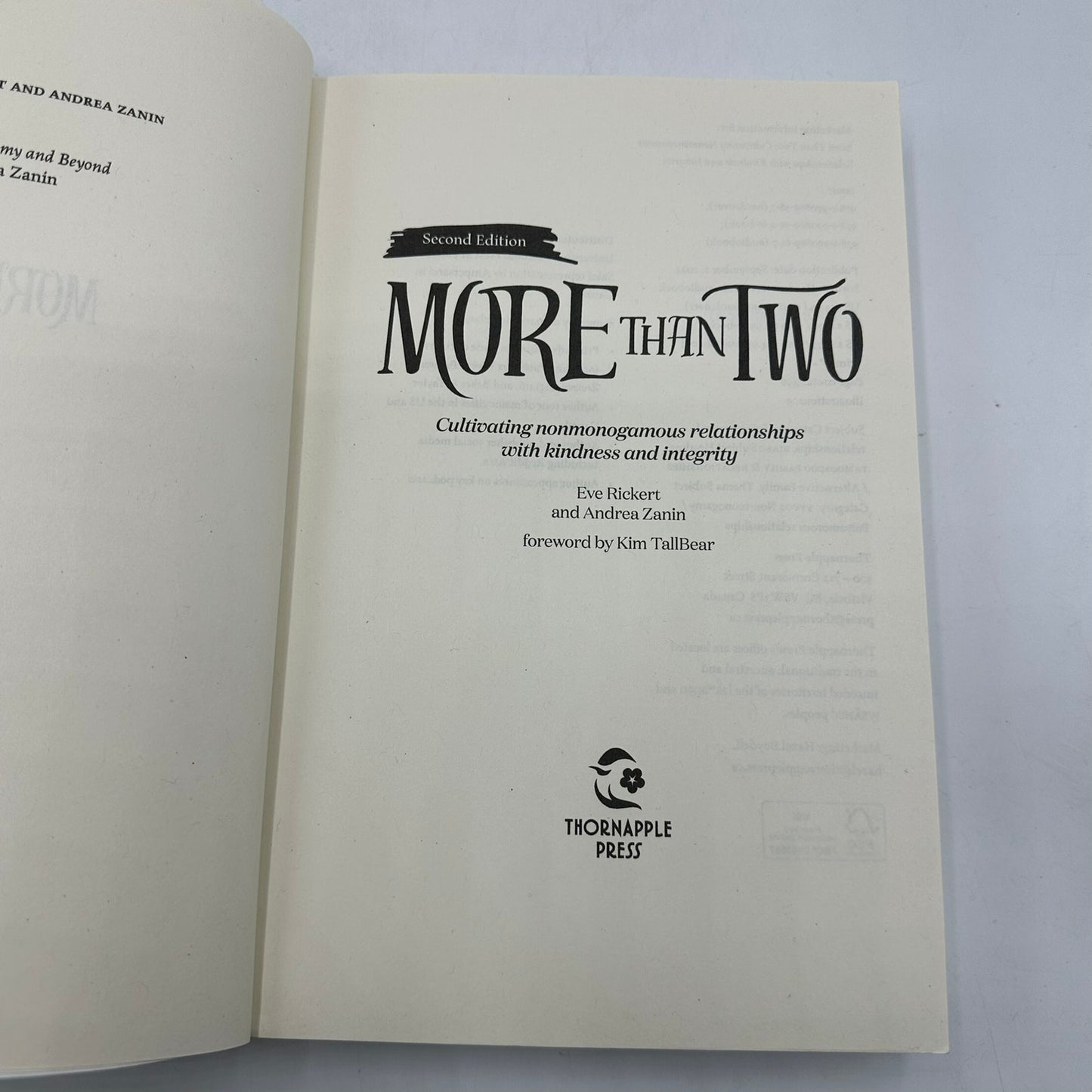 More Than Two Eve Rickert Andrea Zanin Interpersonal Relationships Polyamory