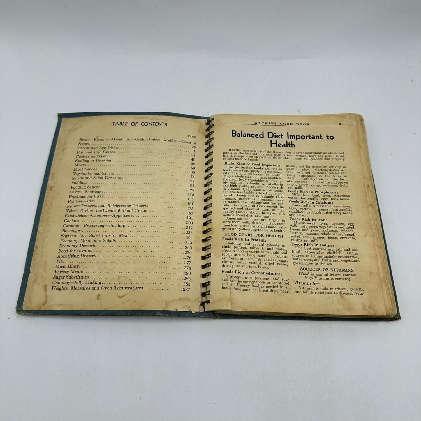 Watkins Cook Book Elaine Allen 1943 Sixth Edition Spiral Bound Recipes J.R