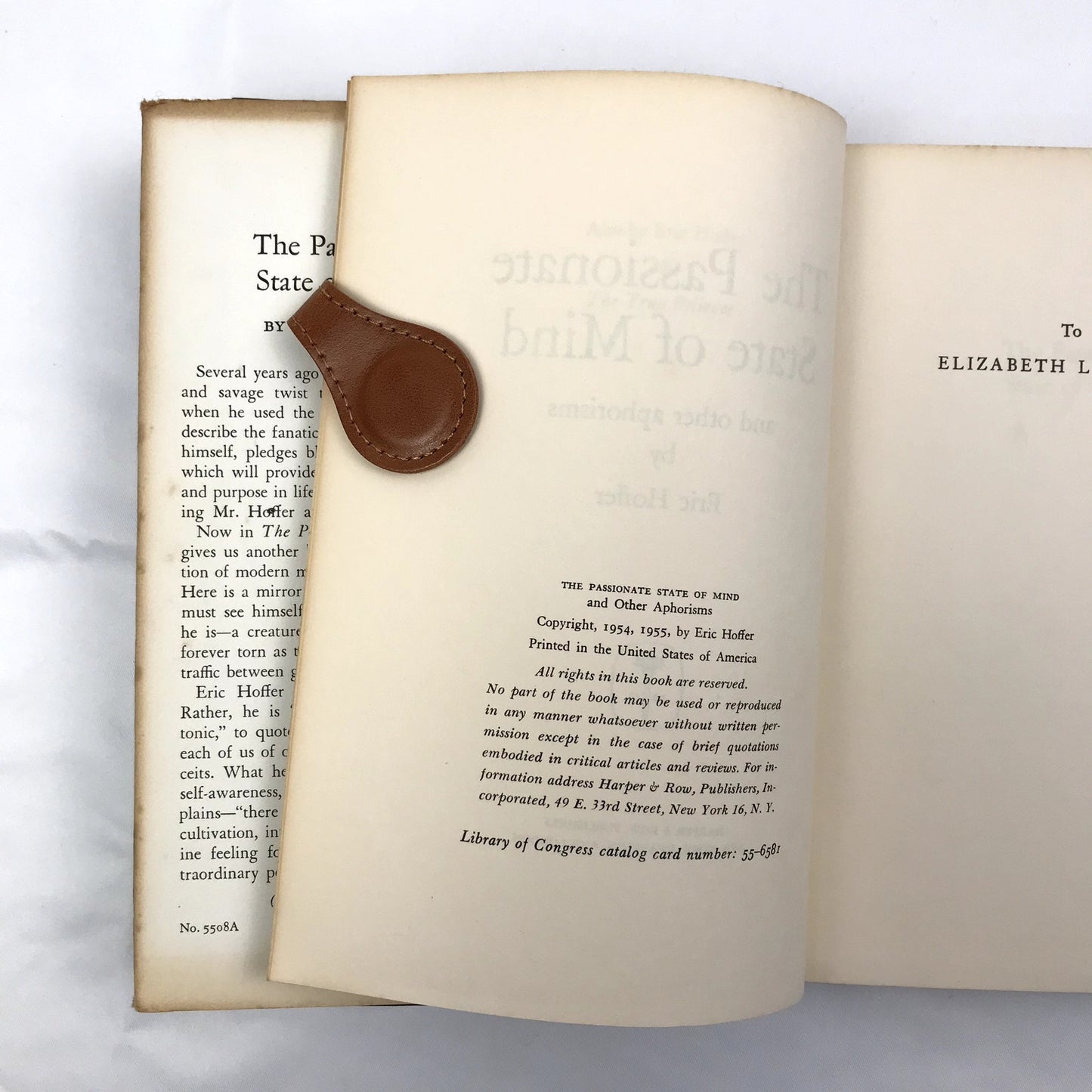 The Passionate State of Mind and Other Aphorisms by Eric Hoffer 1955 Hardcover