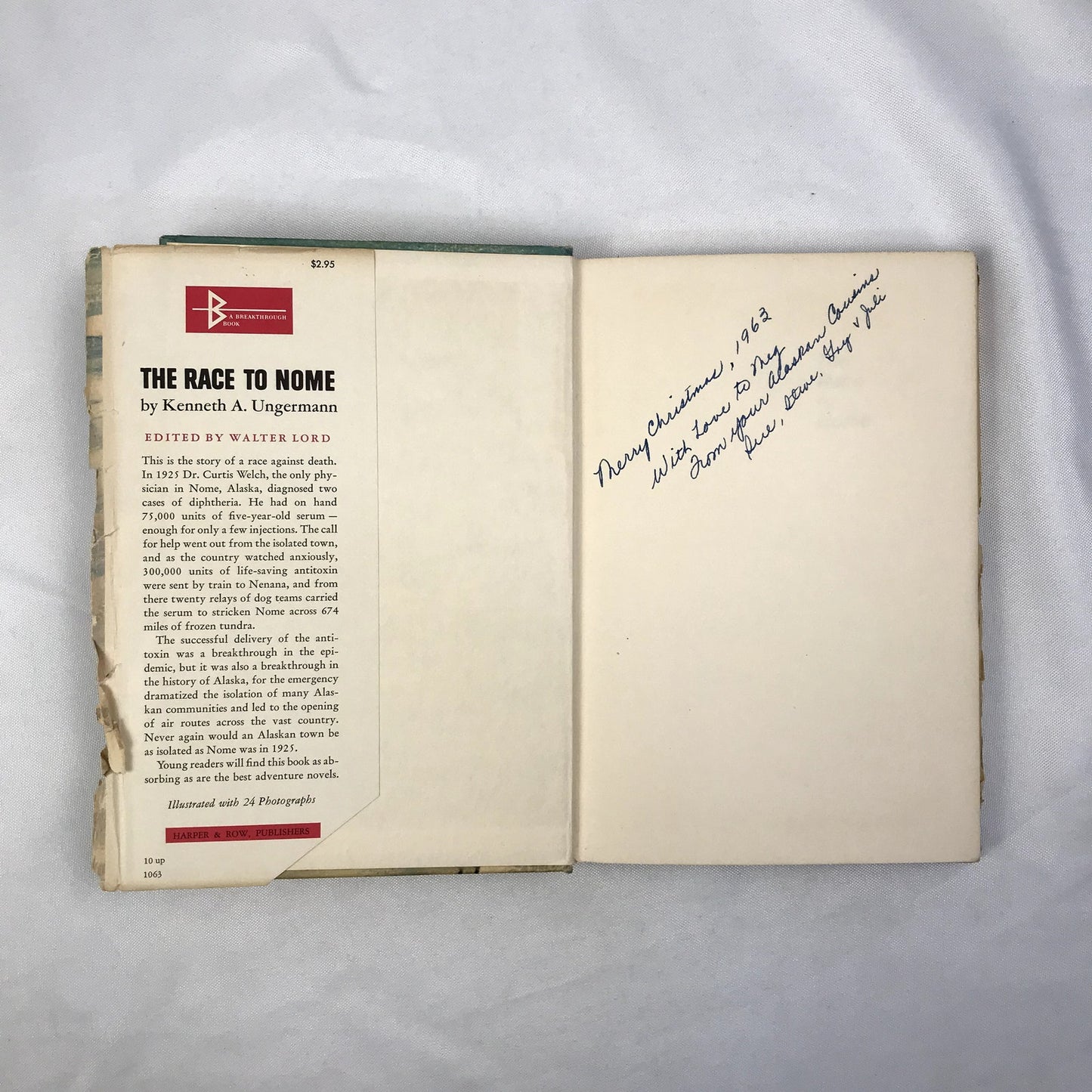 The Race to Nome Hardcover Book by Kenneth A. Ungermann 1963 First Edition