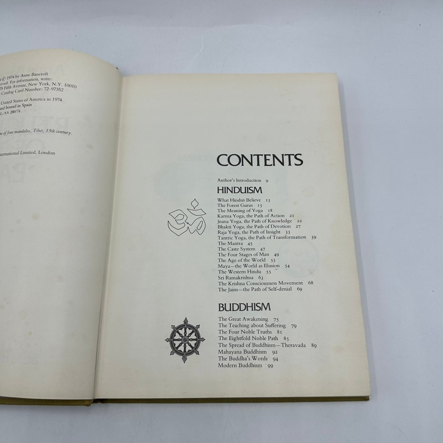 Religions of the East Anne Bancroft 1974 First Edition Illustrated St. Martin's