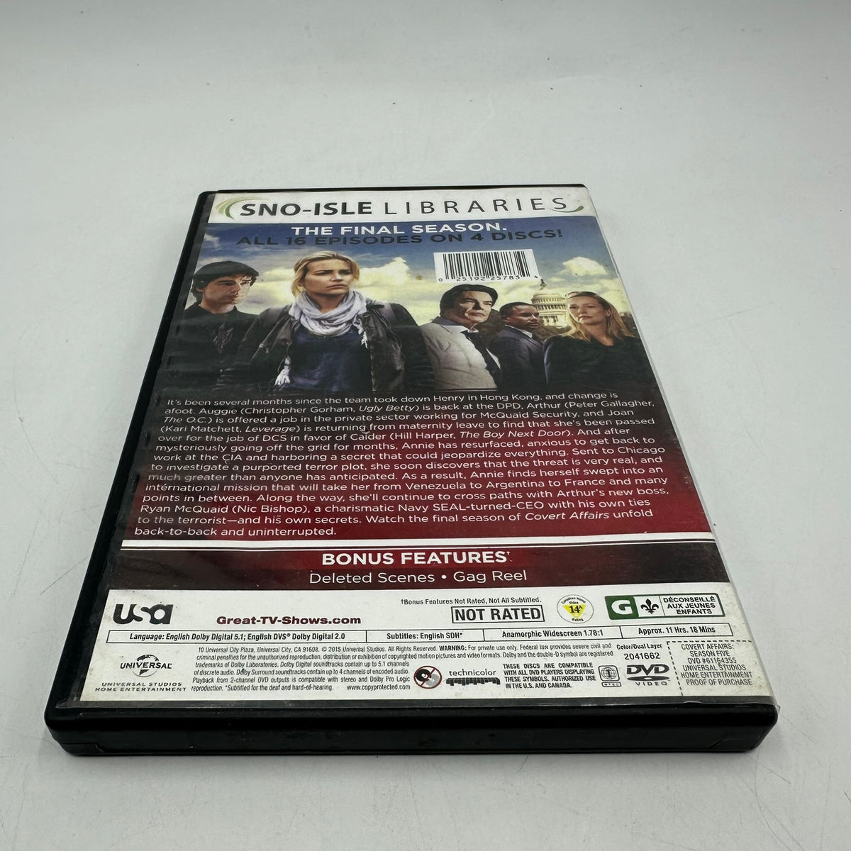 Covert Affairs Season Five DVDs 16 Episodes 4 Discs Action Drama Spy Thriller