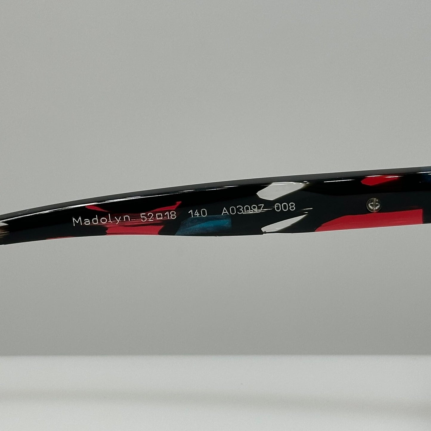 Alain Mikli Madolyn A03097 008 Red Teal Black Womens Round Eyewear 52-18-140