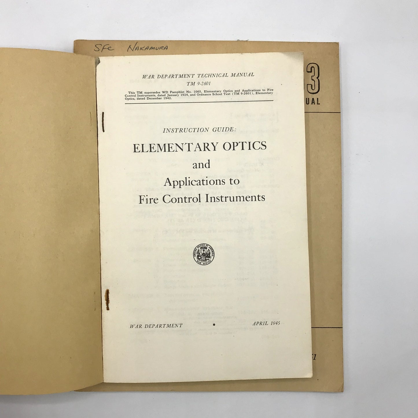 1945 & 1951 War Department Technical Manual Lot of 2 Instruction Guide Paperback
