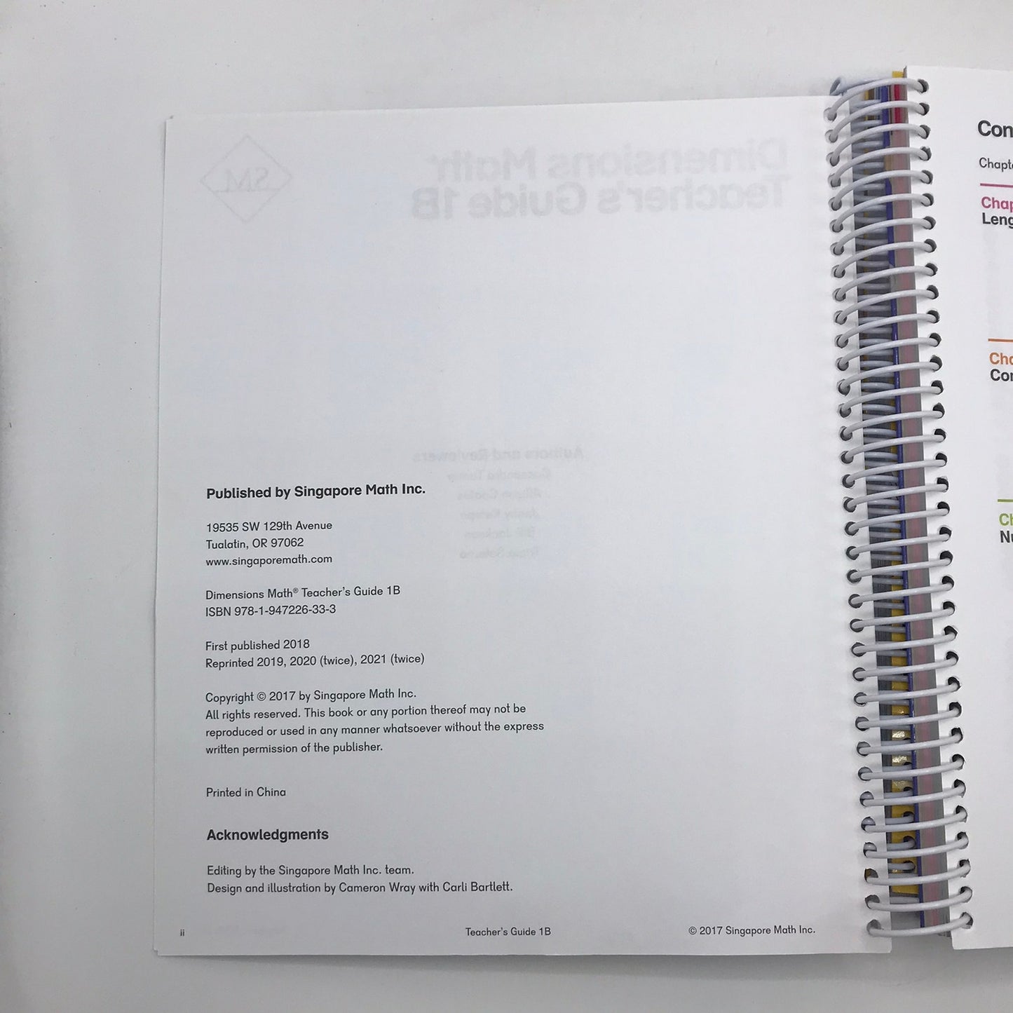 Dimensions Math 1A & 1B Teacher's Guides Only Spiral Bound by Singapore Math Inc