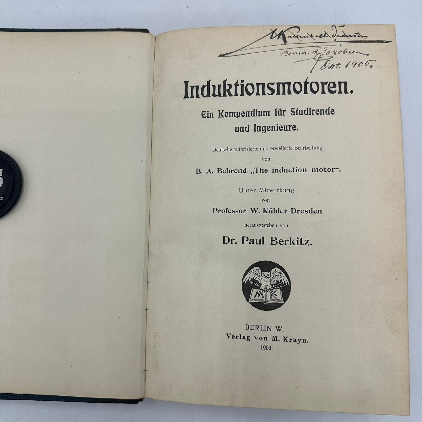 Induktionsmotoren Ein Kompendium Fur Studirende und Ingenieure Dr. Paul Berkitz