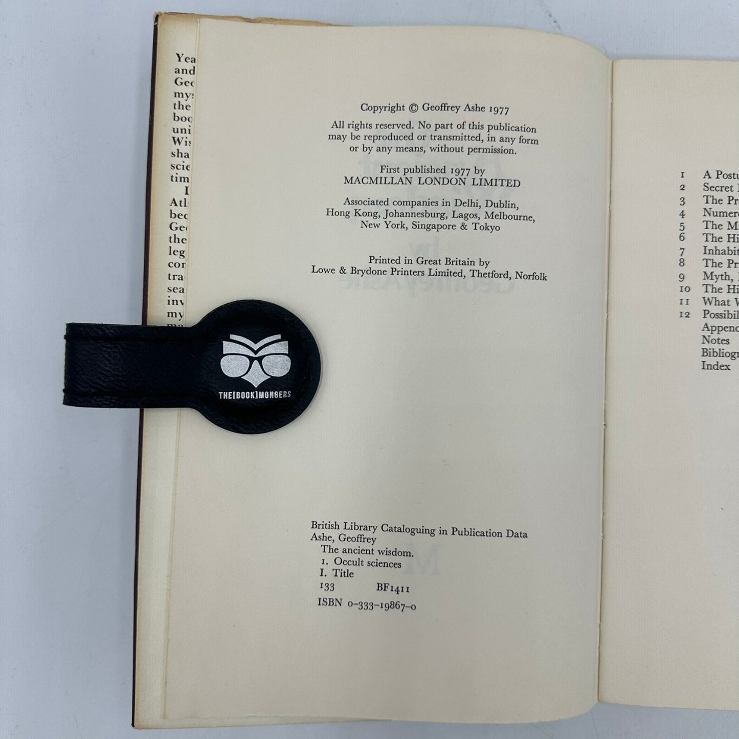 Ancient Wisdom Geoffrey Ashe 1977 First Edition Occult Spirituality Macmillan