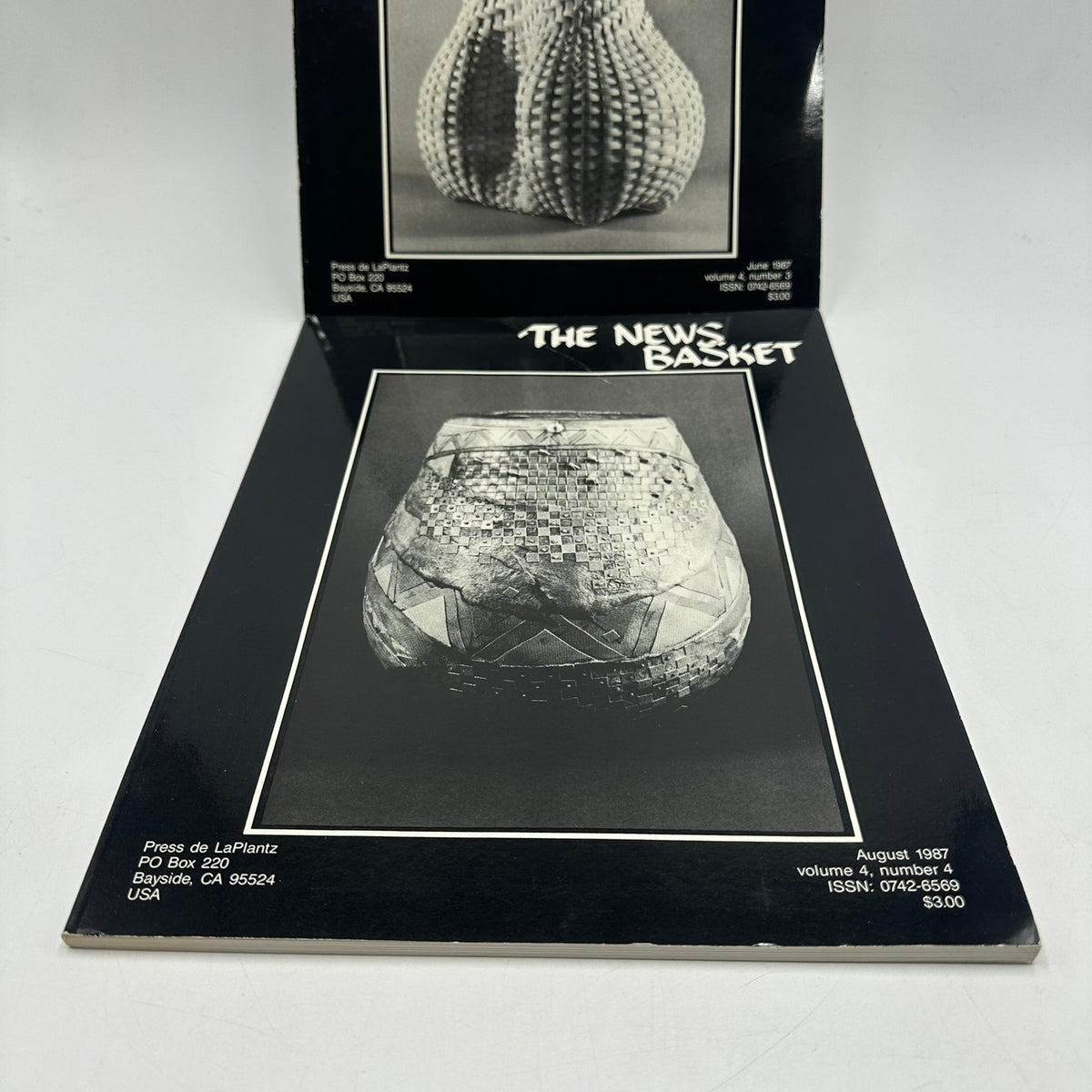 The News Basket 2 Volumes June August 1987 Basketry Magazine Arts & Crafts Rare